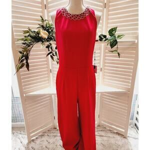 LAUNDRY BY SHELLI SEGAL NEW RED PANTSUIT SIZE 8